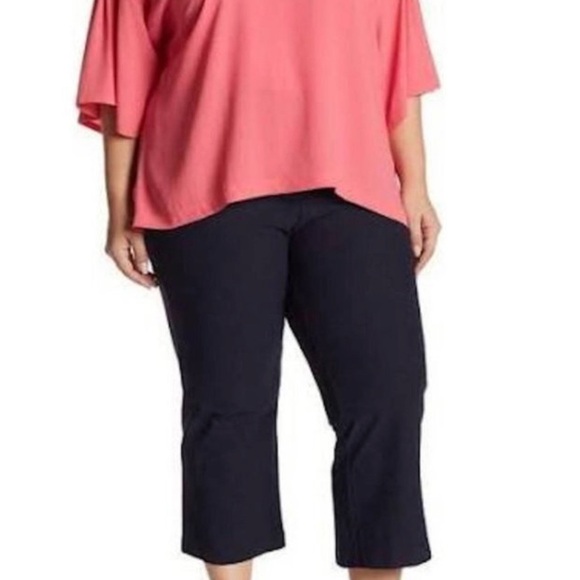 New EILEEN FISHER Crepe Cropped  Ankle Pant Black Washable Plus USA -3X- $178 - Picture 2 of 9